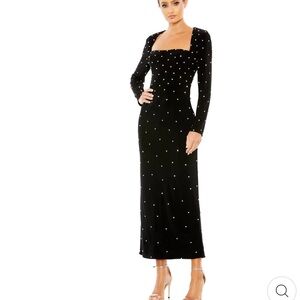 Mac Duggal Size 10 Black Rhinestone Jersey Sheath Dreas
